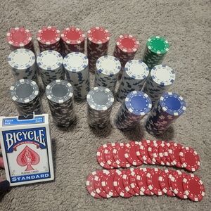 Bicycle Poker Chips Set with Playing Cards